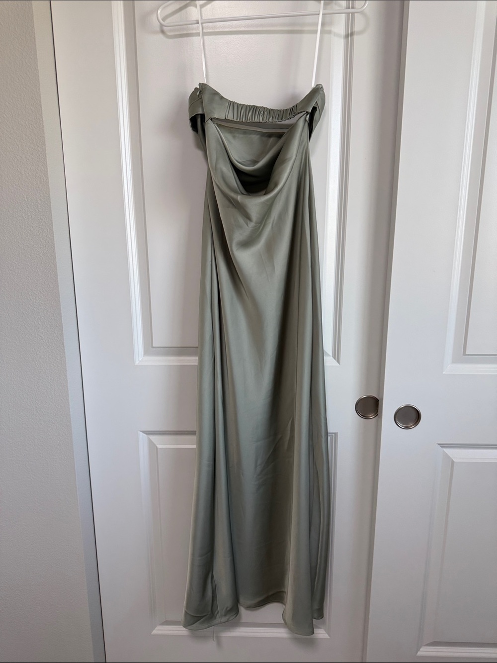Strapless Dress Flowy XS Summer Evening Sage Green - Picture 2 of 7